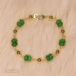 Jade and Gold Beaded Bracelet