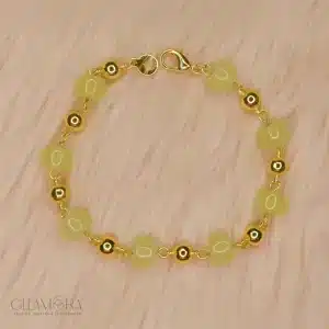Jade and Gold Beaded Bracelet