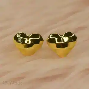 Chic Gold Heart Stud Earrings