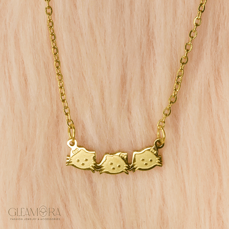 Triple Hello Kitty Pendant Necklace