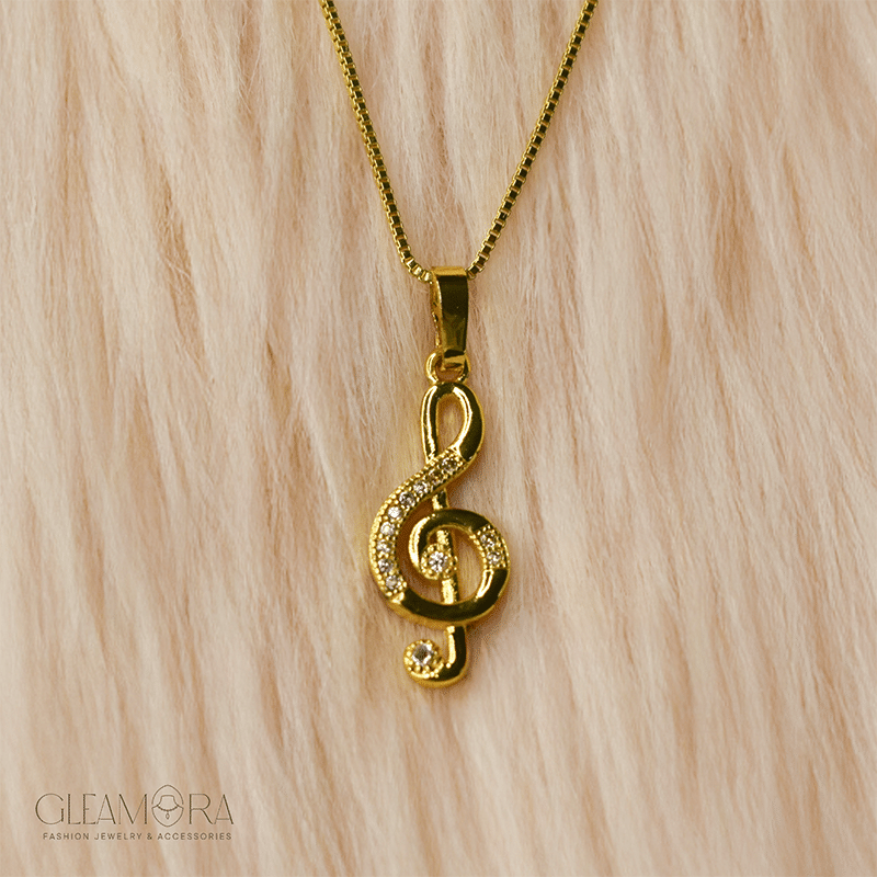 Golden Treble Clef Necklace